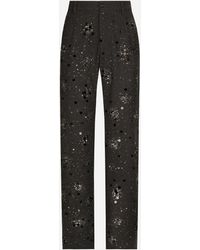 Dolce & Gabbana - Pantalone Classico Ricamato - Lyst