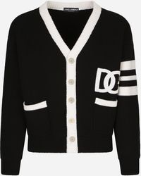 Dolce & Gabbana - Cardigan Aus Wolle Patentmuster Mit Dg-Logo - Lyst