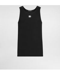 Dolce & Gabbana - Cotton Tank Top With Embroidery - Lyst