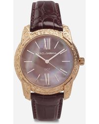 Dolce & Gabbana Uhr Dg7 Gattopardo Rotgold Mit Rosa Perlmutt - Mehrfarbig