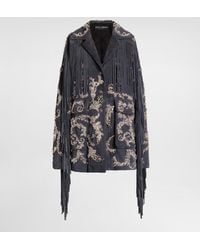 Dolce & Gabbana - Embroidered Split Leather Jacket - Lyst