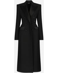 Dolce & Gabbana - ウールギャバジン ダブルブレスト タキシードコート - Lyst