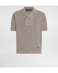 Dolce & Gabbana - Cotton And Linen Polo Shirt - Lyst