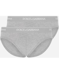 Dolce & Gabbana - Stretch Cotton Mid-Rise Briefs Two Pack - Lyst