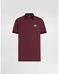 Dolce & Gabbana - Cotton Polo-Shirt With Logo Tag - Lyst