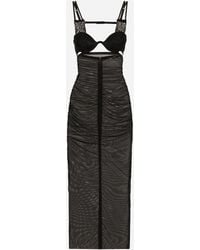 Dolce & Gabbana - Tulle Calf Length Dress With Corset Details (Final Sale) - Lyst