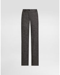 Dolce & Gabbana - Wool Trousers With Striped Print - Lyst