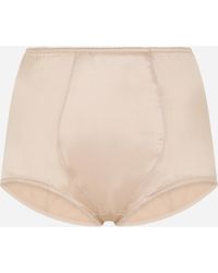 Dolce & Gabbana - Stretch-Silk Satin High-Waist Briefs - Lyst