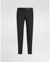 Dolce & Gabbana - Striped Wool Jacquard Trousers - Lyst