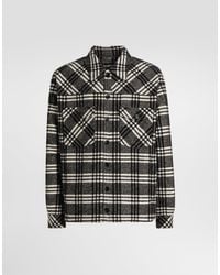 Dolce & Gabbana - Check Wool Blend Shirt Jacket - Lyst