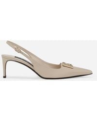 Dolce & Gabbana - Polished Calfskin Slingbacks - Lyst