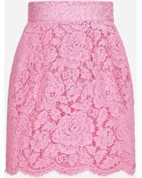 Dolce & Gabbana - ミニスカート コードレース フローラルロゴ - Lyst