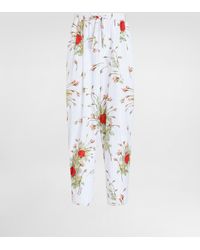 Dolce & Gabbana - Small Rose-Print Poplin Vanity Trousers - Lyst