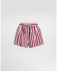 Dolce & Gabbana - Striped Poplin Culottes Shorts - Lyst