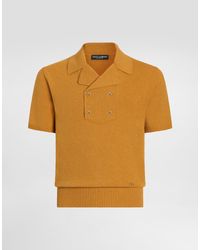 Dolce & Gabbana - Linen-Cotton Knit Polo Shirt - Lyst