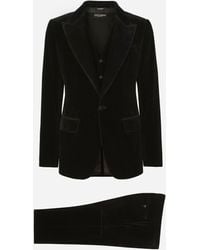 Dolce & Gabbana - Single-Breasted Smooth Velvet Suit - Lyst