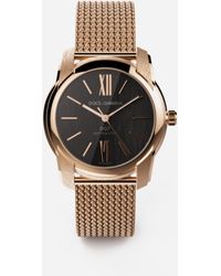 Dolce & Gabbana - UHR DG7 IN ROTGOLD MIT ARMBAND "MAGLIA MILANO" - Lyst