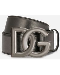 Dolce & Gabbana - Gürtel aus Kalbsleder mit verschlungener DG-Logoschnalle - Lyst