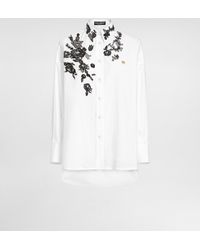 Dolce & Gabbana - Oversize Cotton Poplin Shirt With Lace Appliqués - Lyst