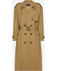 Dolce & Gabbana - Double-Breasted Cotton Trench Coat - Lyst