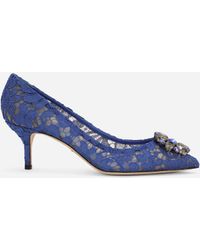 Dolce & Gabbana Pump In Taormina Lace With Crystals in Pink | Lyst