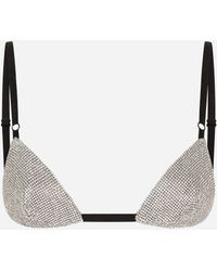 Dolce & Gabbana - Crystal Mesh Bra - Lyst
