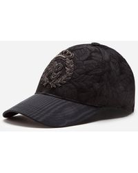 Dolce & Gabbana Cappello Da Baseball Jacquard Floreale Con Patch - Nero