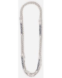 Dolce & Gabbana Multilogo-Halskette mit Perlen - Mehrfarbig