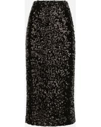 Dolce & Gabbana - Sequinned Midi Pencil Skirt - Lyst