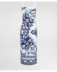 Dolce & Gabbana - Dg Exclusive Majolica- Silk Dress - Lyst