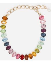 Dolce & Gabbana Necklace With Multi-colored Rhinestones - Multicolour