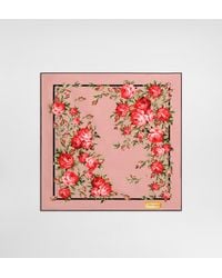 Dolce & Gabbana - Rose Bouquet-Print Silk Twill Scarf 50X50 - Lyst