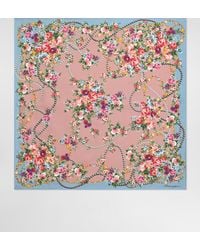 Dolce & Gabbana - Small Flower Bouquets-Print Silk Twill Scarf 70X70 - Lyst