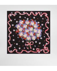 Dolce & Gabbana - Foulard 70 X 70 En Sergé De Soie À Imprimé Petites Fleurs - Lyst