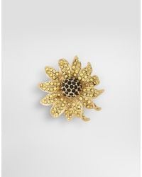 Dolce & Gabbana - Sartoria Floral Brooch With Rhinestones - Lyst