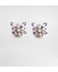 Dolce & Gabbana - Butterfly Earrings 18-Carat, Amethysts, Morganites, And Emeralds - Lyst