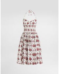 Dolce & Gabbana - Floral Motif Dress - Lyst