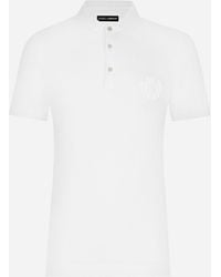 Dolce & Gabbana - Poloshirt Aus Baumwolle Mit Dg-Logostickerei - Lyst