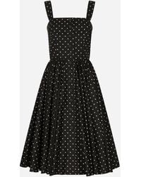 Dolce & Gabbana - ドットプリント コットン ロンゲット ドレス - Lyst
