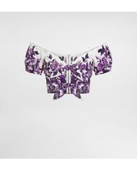 Dolce & Gabbana - Majolica-Print Poplin Top - Lyst