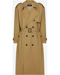 Dolce & Gabbana - Double-Breasted Cotton Trench Coat - Lyst