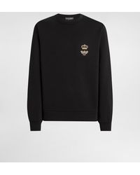 Dolce & Gabbana - Cotton Jersey Sweatshirt With Embroidery - Lyst