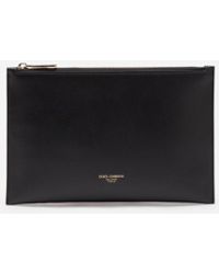 Dolce & Gabbana Large Monreale Belt Bag In Calfskin With Heat-stamped Logo - Black