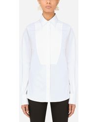 Dolce & Gabbana - Stretch Poplin Tuxedo Shirt - Lyst