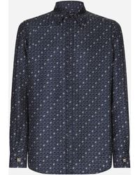 Dolce & Gabbana - Silk Martini-Fit Shirt With Tie Print - Lyst