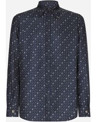 Dolce & Gabbana - Camisa Martini De Seda Con Estampado De Corbatería - Lyst