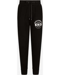 Dolce & Gabbana - Jersey Jogging Pants With Dg Logo Print - Lyst