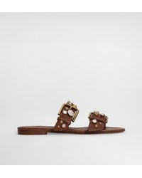 Dolce & Gabbana - Cowhide Embellished Flat Slippers - Lyst