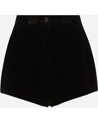 Dolce & Gabbana - Velvet High-Waisted Tuxedo Trousers - Lyst