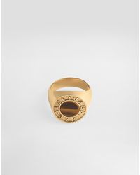 Dolce & Gabbana - Logo Ring With Stone - Lyst